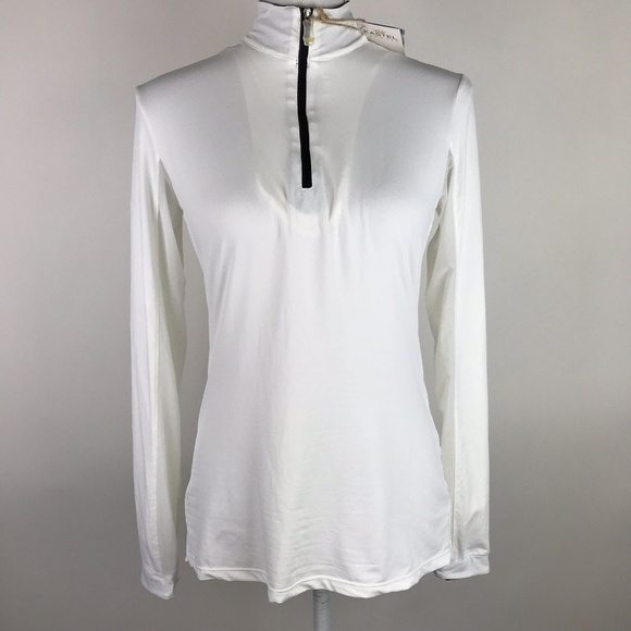 Kastel Denmark Tops - Kastel Denmark Top White Blue Charlotte 1/4 Zip